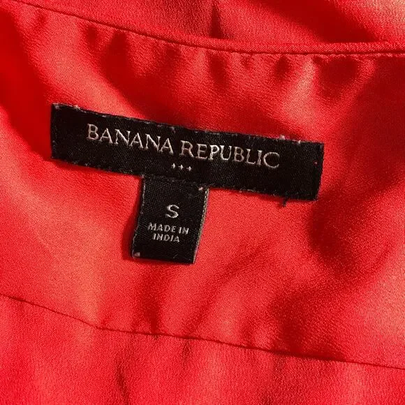 Banana Republic Factory Women's Zip Up Coral 3/4 sleeve blouse top SIZE Small - Picture 5 of 6